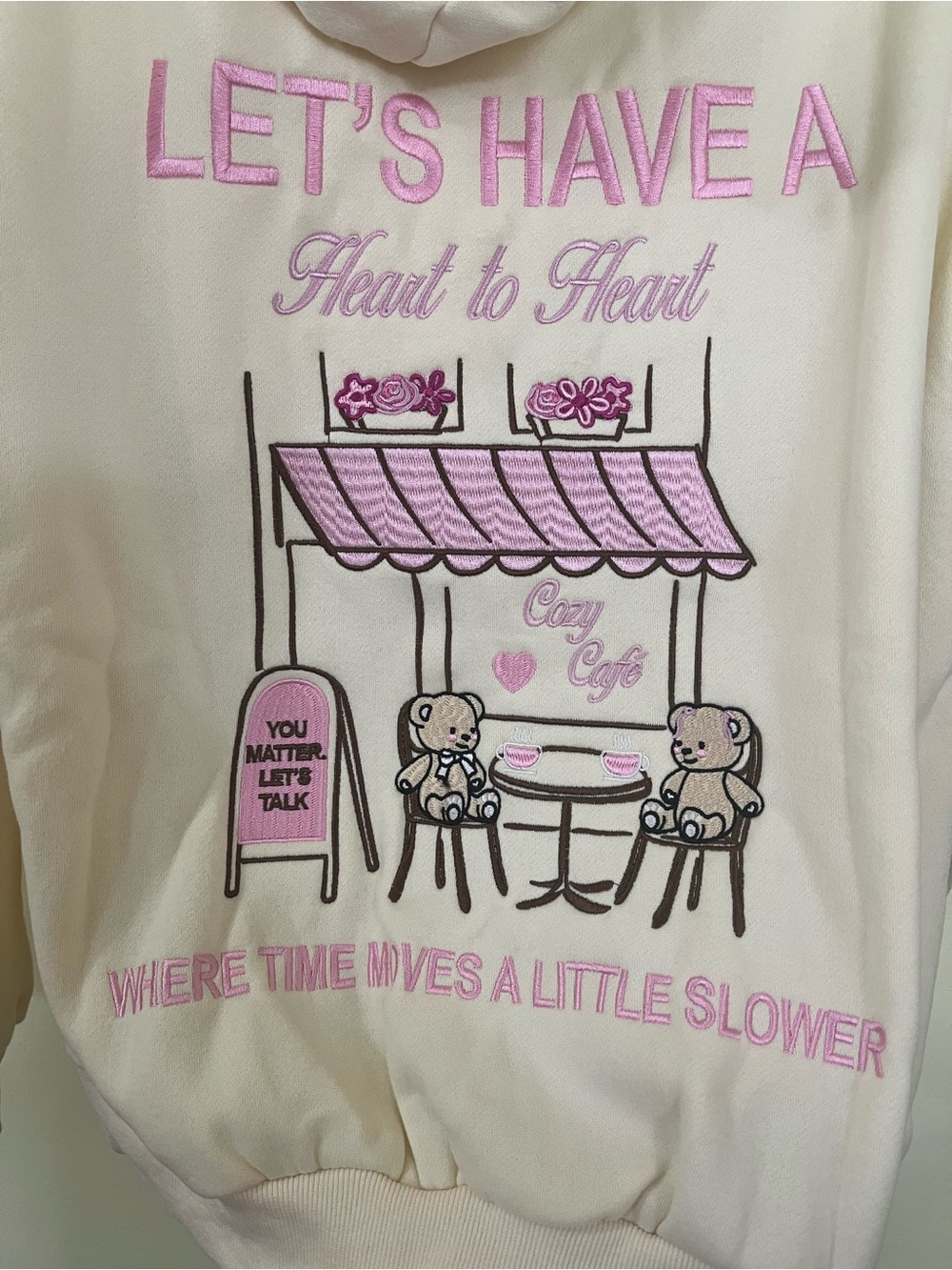 NEW Altar’d State Cozy Cafe Bear Hoodie Sweatshirt Size XS & Small Available NWT - Picture 6 of 7